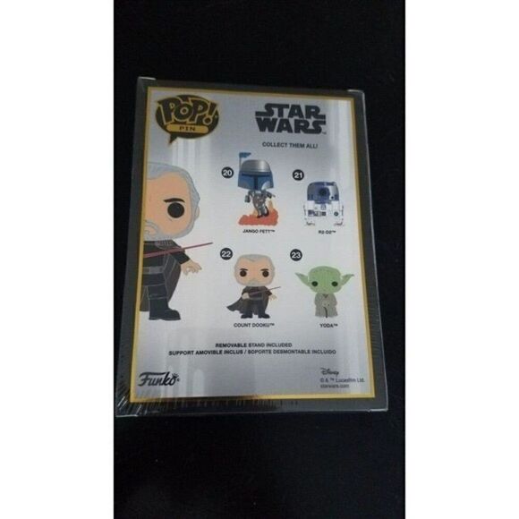 #22 Star Wars Count Dooku Funko Pop! Big Metal Enamel Pin Stand Included - Picture 4 of 7